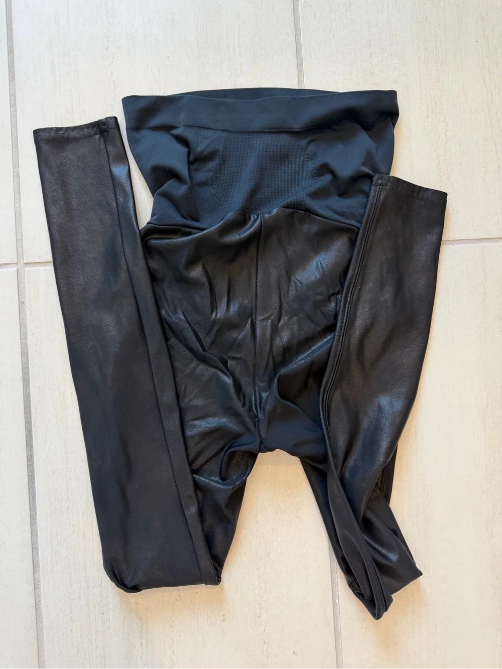 Spanx Black Maternity Leggings - Sleek Supportive Ponte